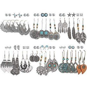 36 Pairs Fashion Vintage Drop Dangle Earrings Set for Women/Girls